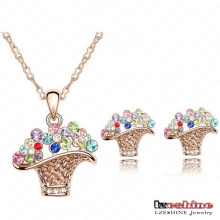 Swa Elements Crystal Flower Basket Jewelry Sets 4colors (ST0007-C)